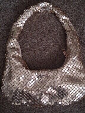 Metallic Champagne Sequin Shoulder Bag